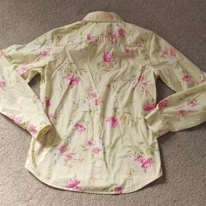 Jones New York Sport Spring Green Floral Long Sleeve Button Down
